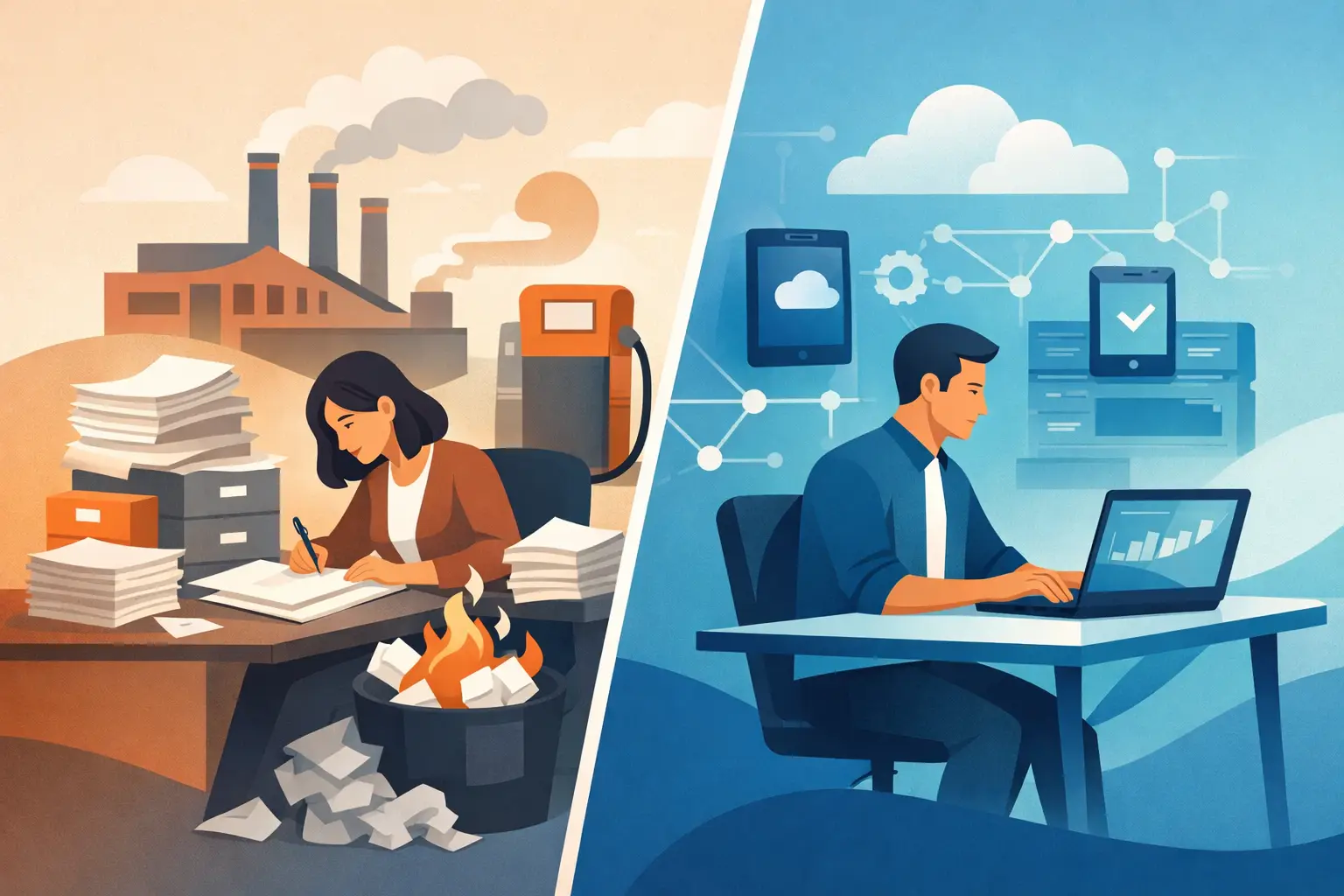 Paper Fuel Process vs Digital Workflow